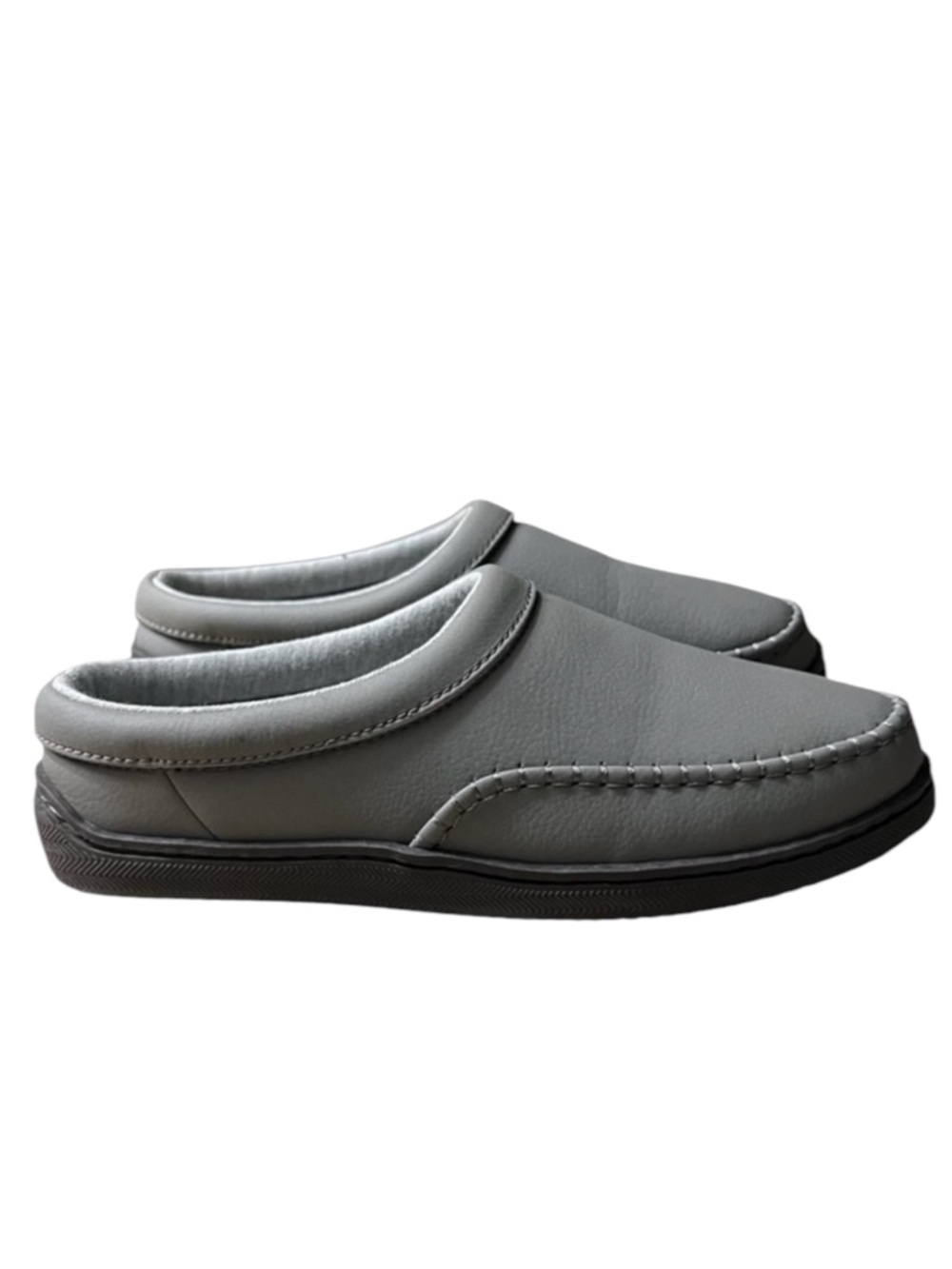 MY SLIPPERS from My Pillow Leather Gray Mule Slippers Size 9